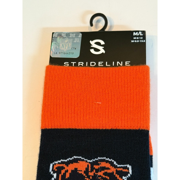 Strideline Chicago Bears Unisex NFL Socks M/L Sizes M: 8-12 W: 9.5-13.5 NWT2 - Picture 4 of 4